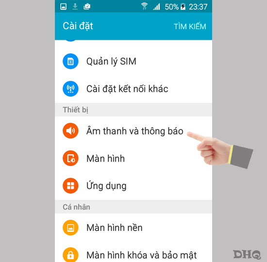 Chọn âm thanh và thông báo